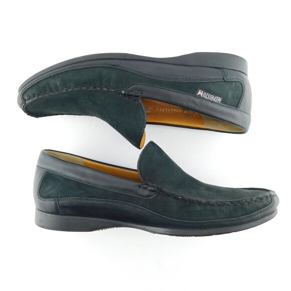 MEPHISTO Black Nubuck Leather Slip On Loafers 10 - Picture 3 of 9